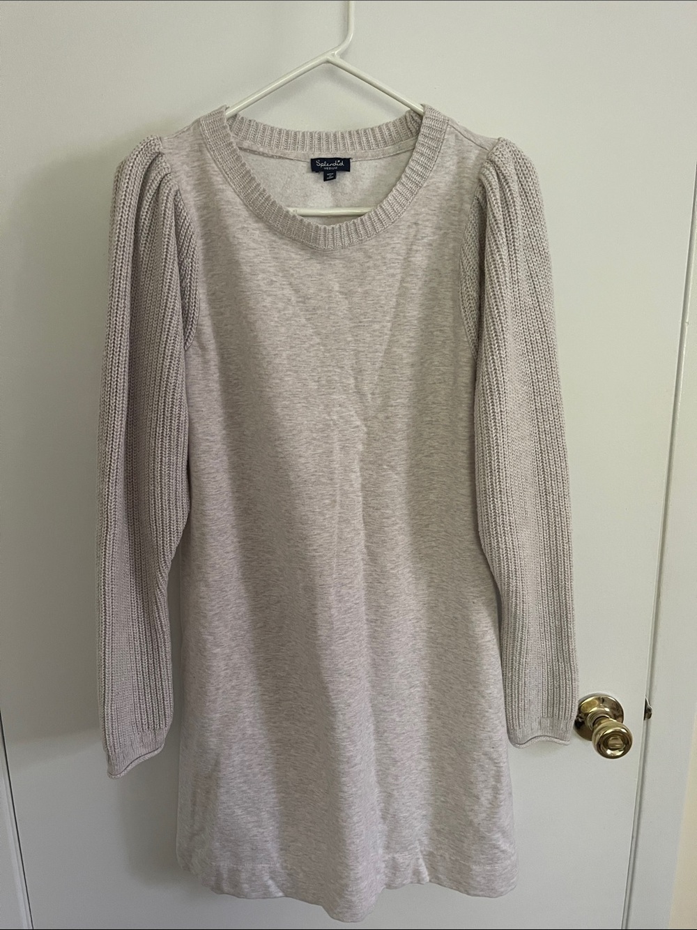Splendid Neutral Beige Long Sleeve Knit Dress